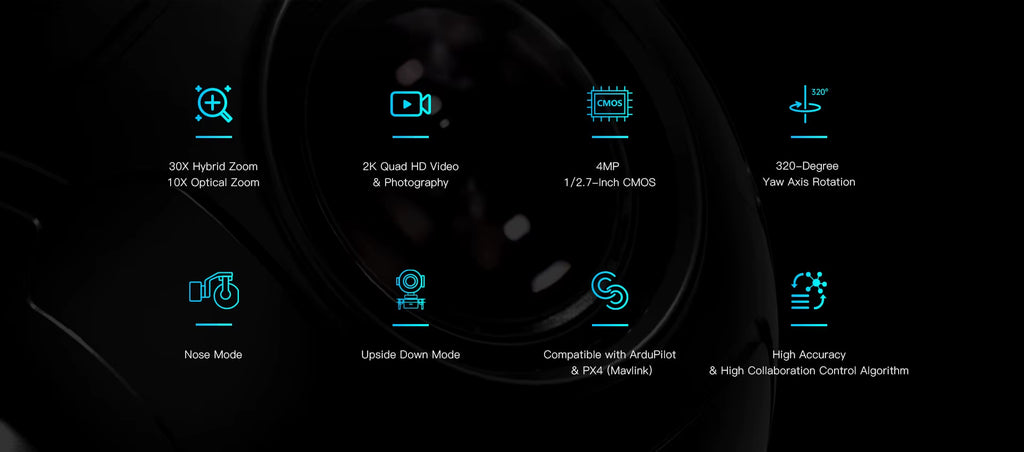 SIYI ZR10 4MP 30X Hybrid Zoom 2K Gimbal Vision Point