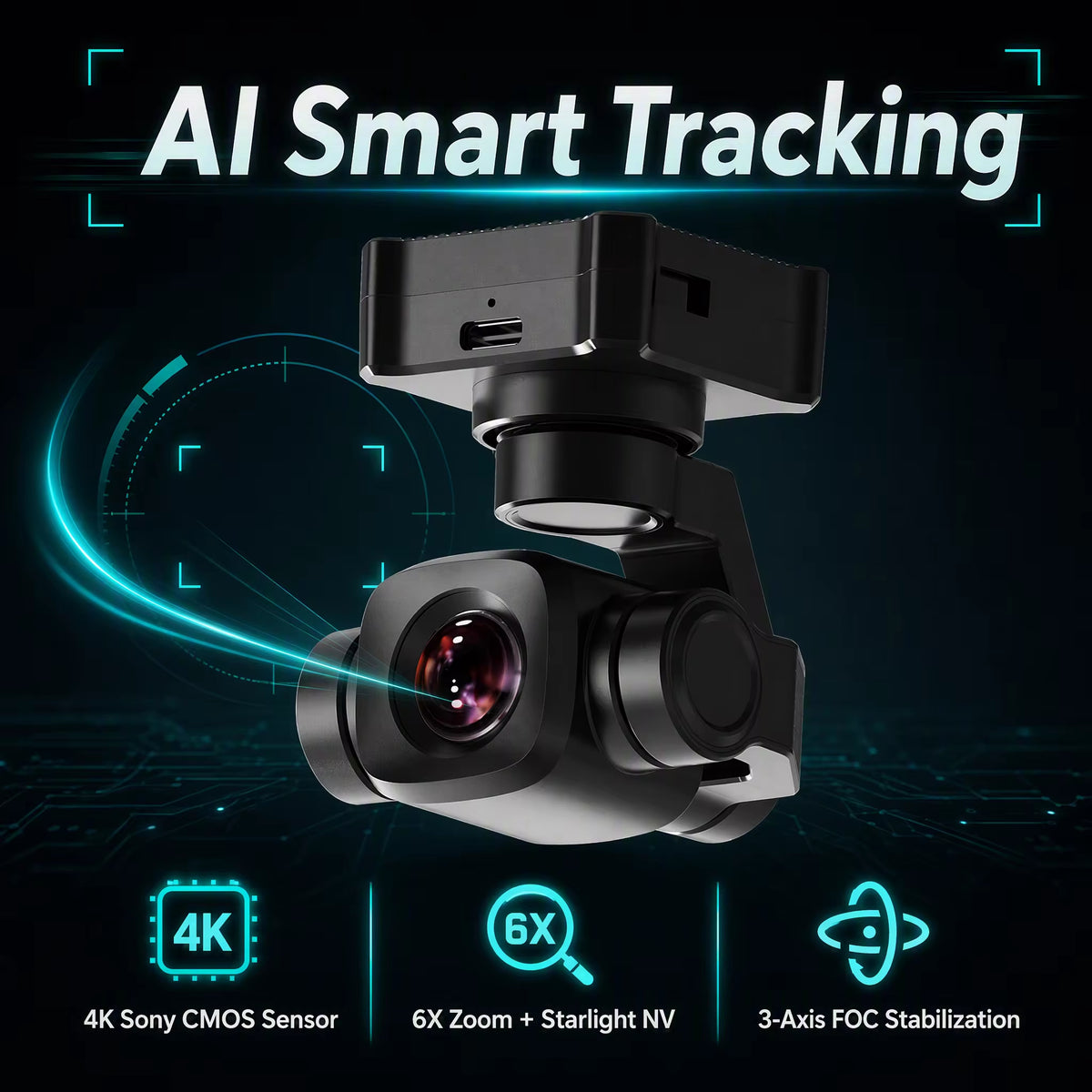 A8 mini 4K AI Mini Zoom Gimbal Camera