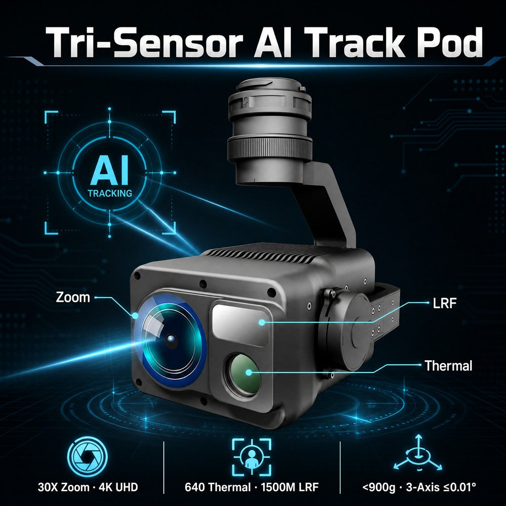 SGU-HS1-M30A 30× Zoom Thermal UAV Gimbal with Laser Rangefinder