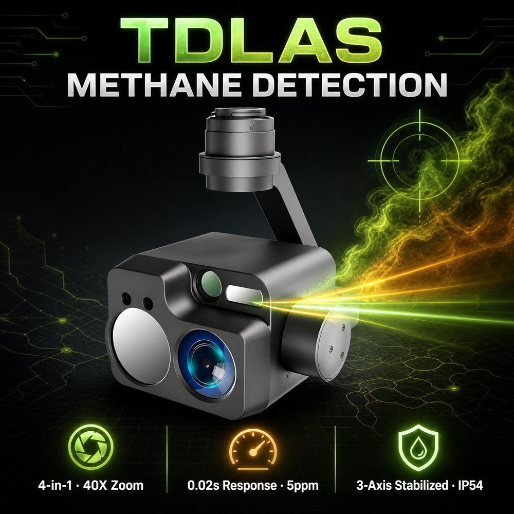 LGU-M1 Laser Methane Detection UAV Gimbal with 40× Zoom & Thermal Imaging