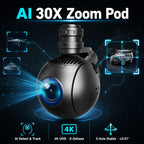 SGU-HS1-B30R 30x Optical Zoom 4K AI Tracking 3-Axis Drone Gimbal Pod
