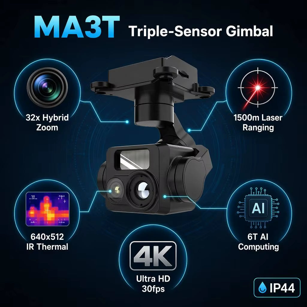 3-axis gimbal camera with 1080P CMOS sensor