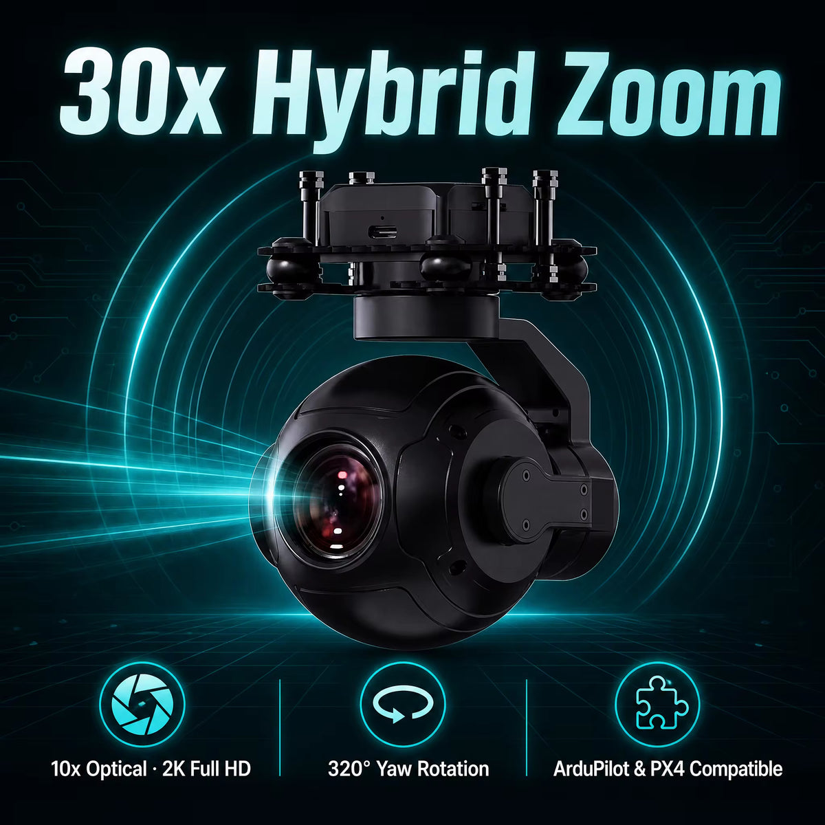 SIYI ZR10 4MP 30X Hybrid Zoom 2K Gimbal Vision Point