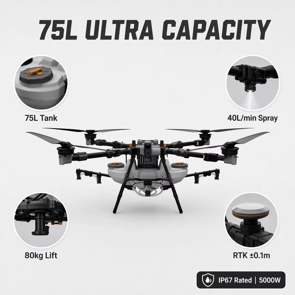 Dron de fumigación agrícola OPXGun 80L