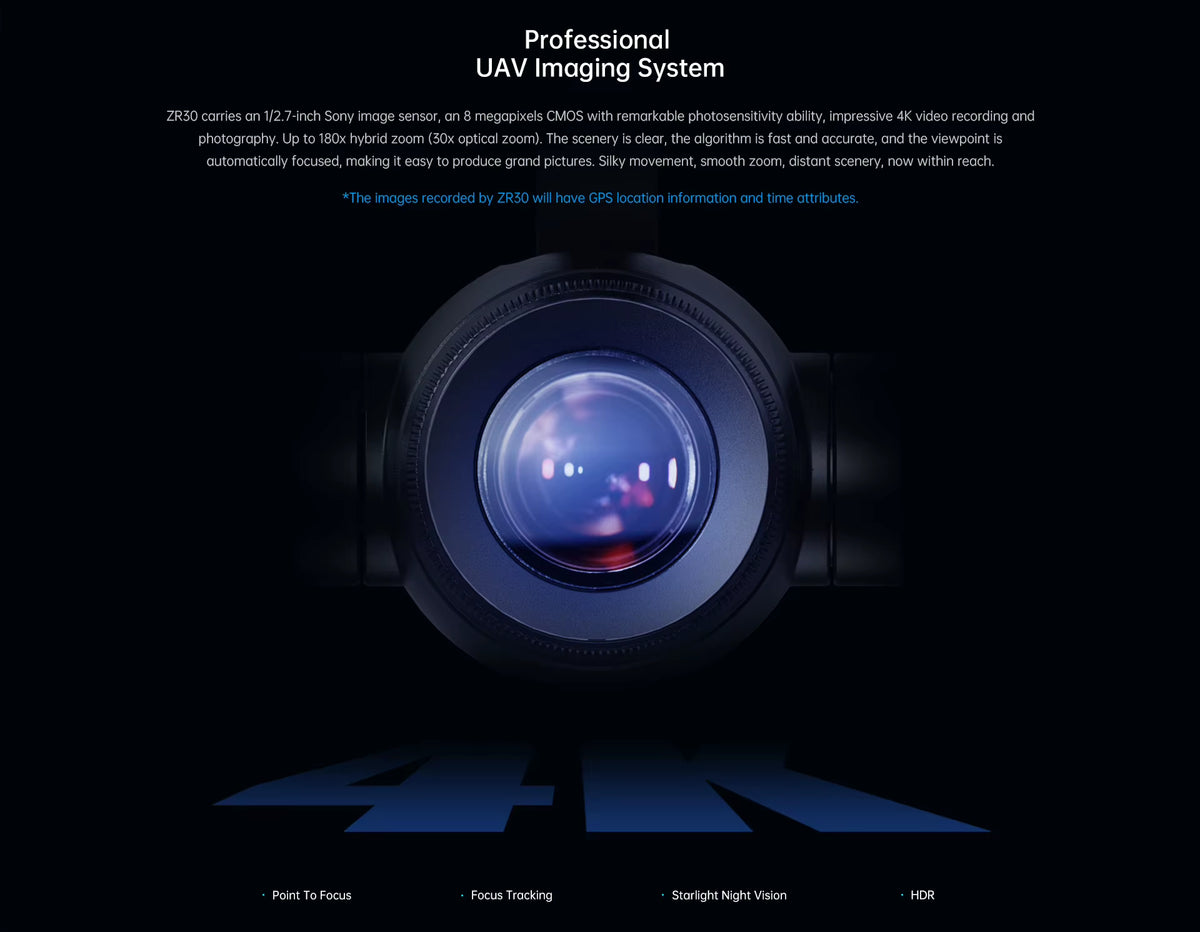 ZR30 4K 30X Hybrid Zoom Gimbal Camera