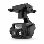 3-axis gimbal camera equipped with a 1080p CMOS sensor, 16-bit color depth, 115° wide-angle lens, and MicroSD card support