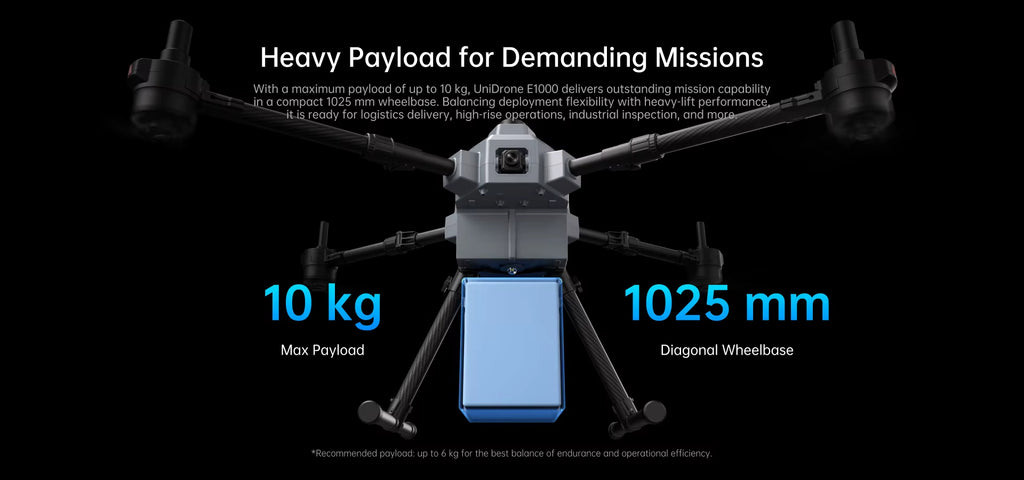UniDrone E1000 10kg Payload 55min Flight 35km Range