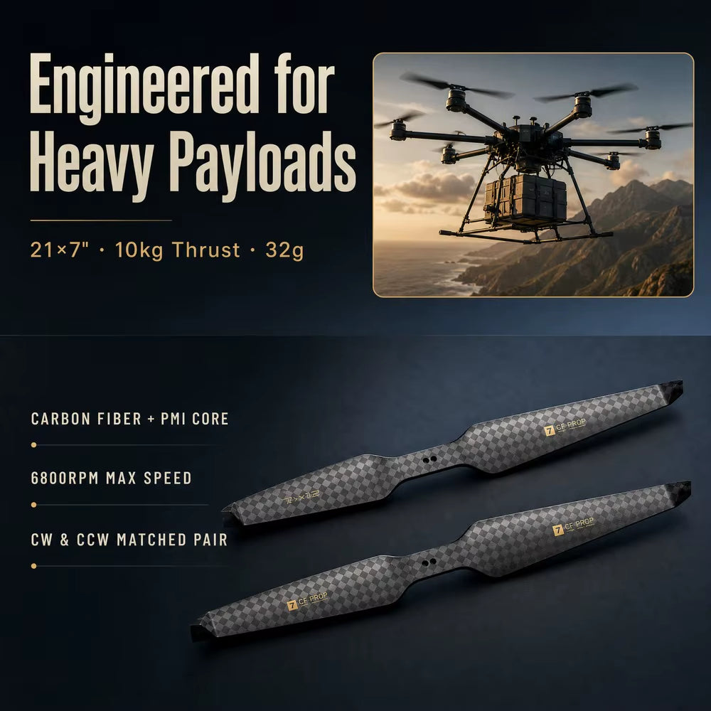 21-inch Heavy-Duty Carbon Fiber Drone Propeller