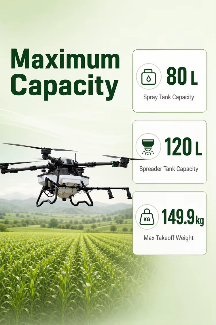 Dron agrícola de esparcimiento de fertilizante Z80