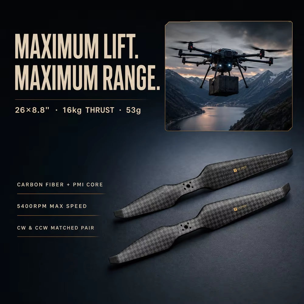 T-motor HEP-S 26x8.8 Carbon Fiber Propeller (26-inch)