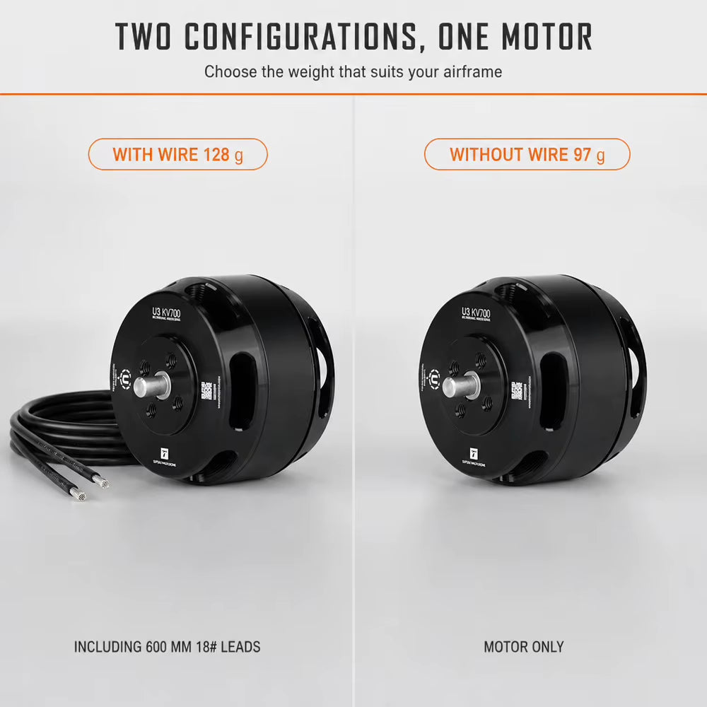 Motor brushless de rotación externa U3 KV700 12N14P