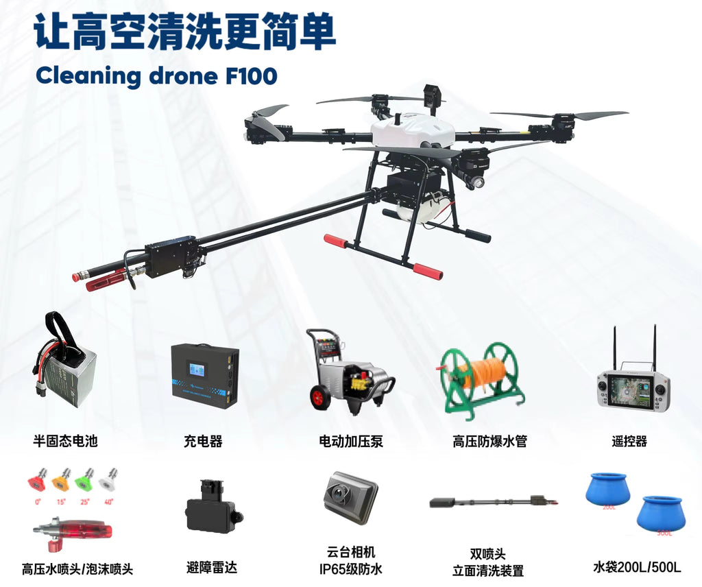 SZFF F100 4-Axis Heavy Load Industrial Cleaning UAV Foldable Carbon