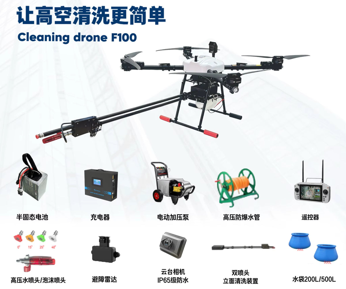 SZFF F100 4-Axis Heavy Load Industrial Cleaning UAV Foldable Carbon