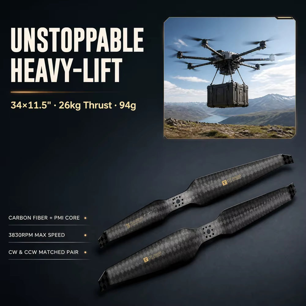 T-motor HEP-L 34x11.5 Carbon Fiber Propeller (34 inches)