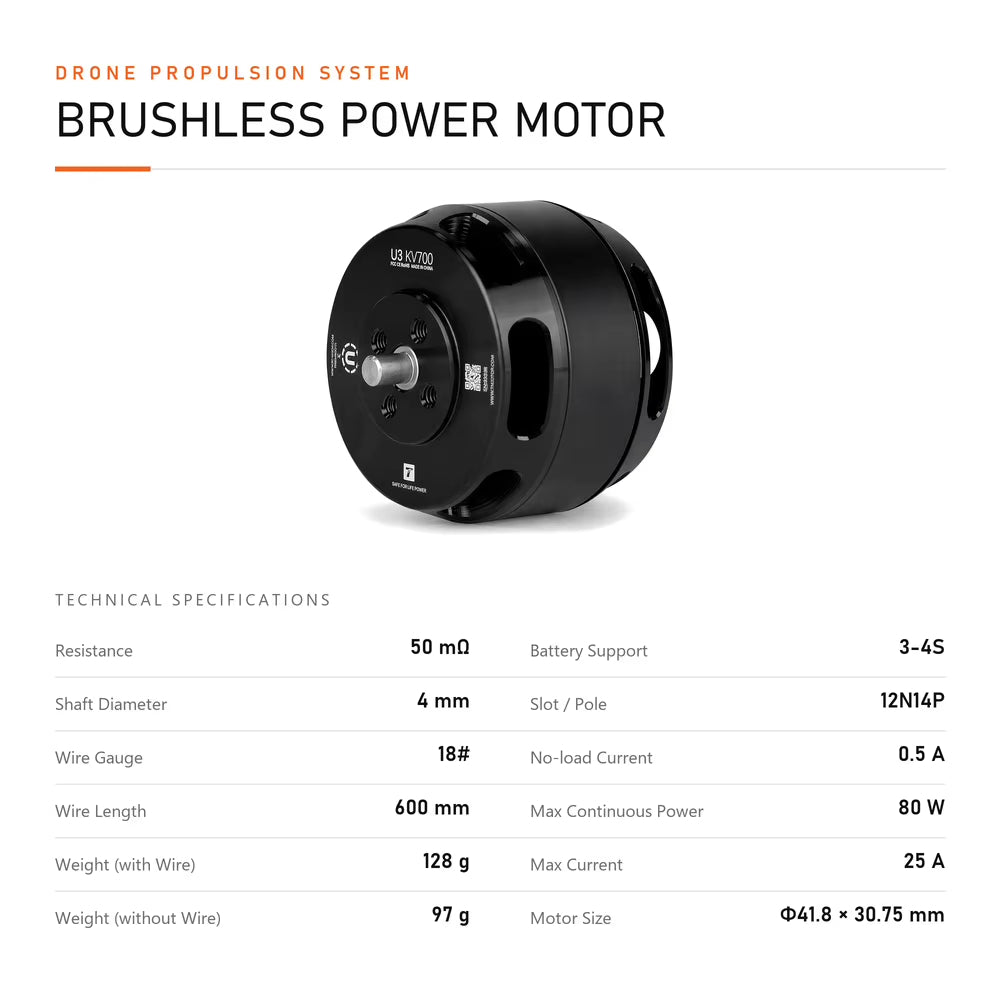 U3 KV700 12N14P external rotating brushless motor