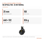 Lightweight dual-sensor drone gimbal camera Used for railway inspection