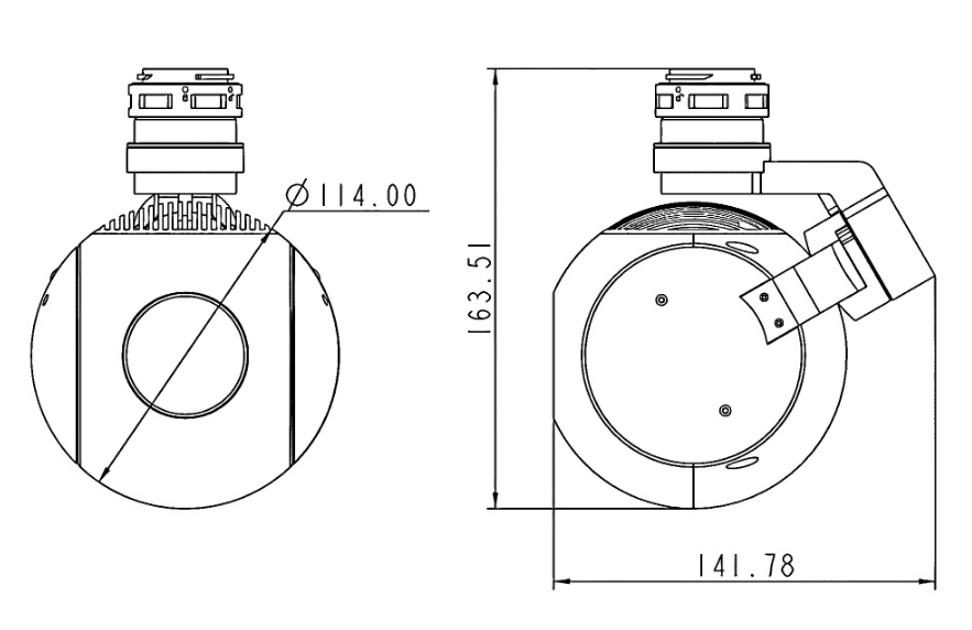 SGU-HS1-B40R dimension drawing
