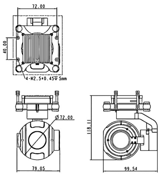 SGU-HS5-B10R mounting and dimension drawing